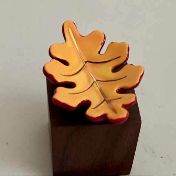 Nora Fleming Mini Retired Free Falling Oak Leaf A165 Autumn Fall Orange